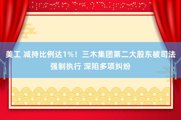 美工 减持比例达1%！三木集团第二大股东被司法强制执行 深陷多项纠纷