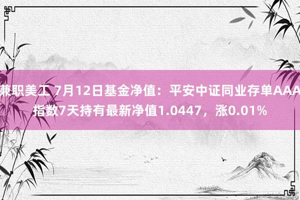 兼职美工 7月12日基金净值：平安中证同业存单AAA指数7天持有最新净值1.0447，涨0.01%