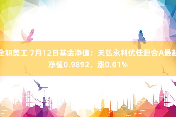 全职美工 7月12日基金净值：天弘永利优佳混合A最新净值0.9892，涨0.01%