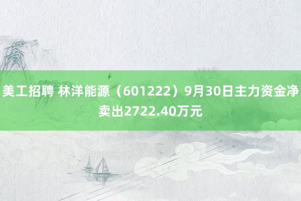 美工招聘 林洋能源（601222）9月30日主力资金净卖出2722.40万元